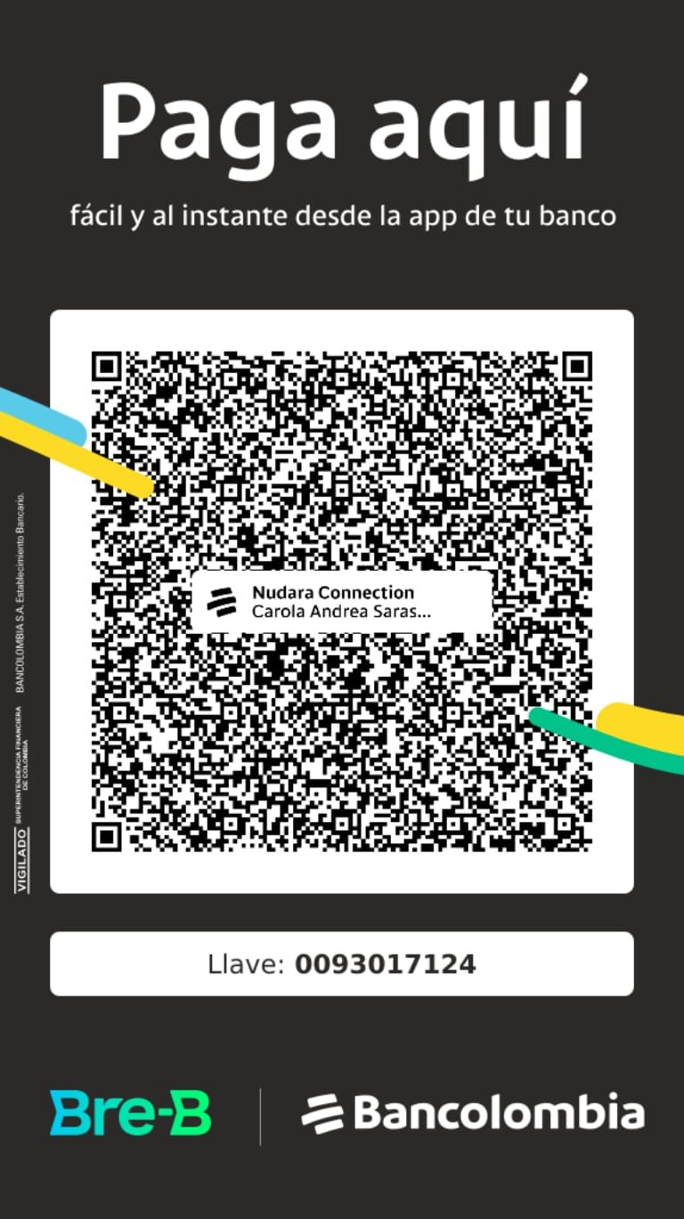 Código QR Bre-B para pagar a Nudara Connection